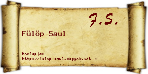Fülöp Saul névjegykártya